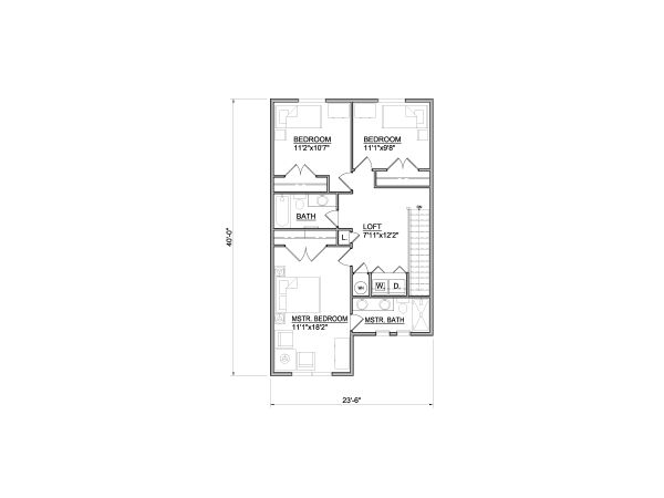 Traditional Floor Plan - Upper Floor Plan #116-305