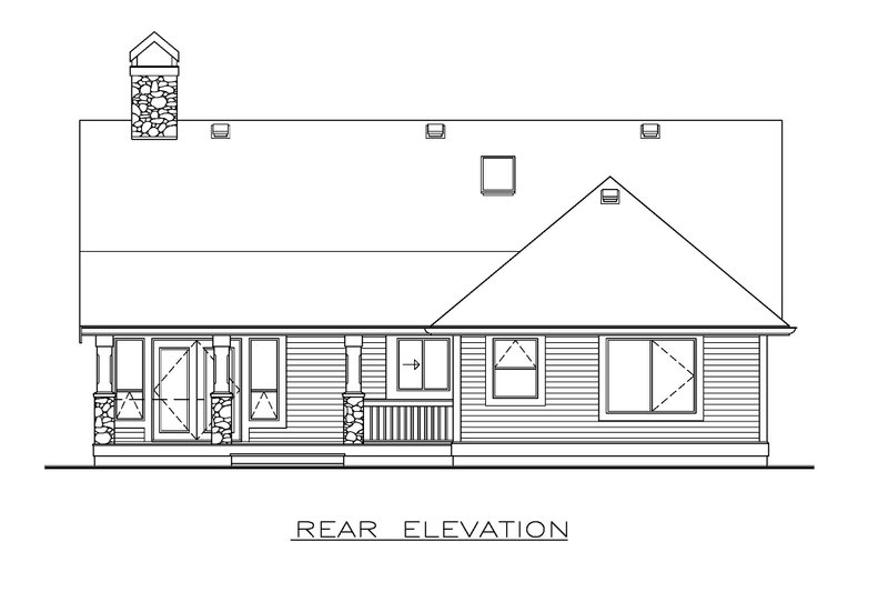 Dream House Plan - Exterior - Rear Elevation for Country House Plan #1100-131 - 3 bed, 2 bath