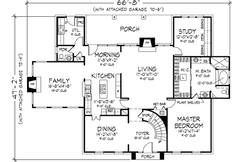 House Plan Design - Floor Plan - Main Floor for Colonial House Plan #410-139 - 5 bed, 3.5 bath