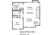 Traditional Style House Plan - 1 Beds 1 Baths 840 Sq/Ft Plan #22-401 