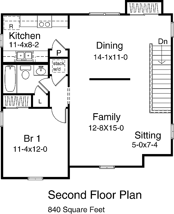 Traditional Floor Plan - Upper Floor Plan #22-401