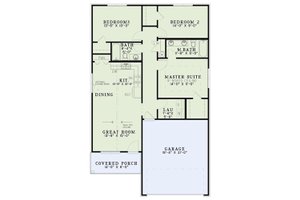 Floor Plan - Main Floor for Cottage House Plan #17-2546 - 3 bed, 2 bath