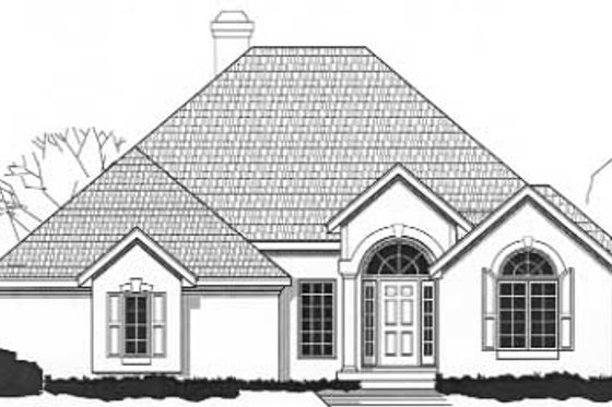 Exterior - Front Elevation for European House Plan #67-737 - 3 bed, 3 bath