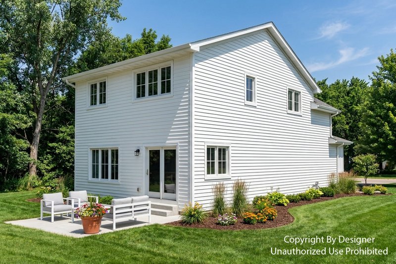 Dream House Plan - Exterior - Rear Elevation for Farmhouse House Plan #51-1542 - 3 bed, 2.5 bath