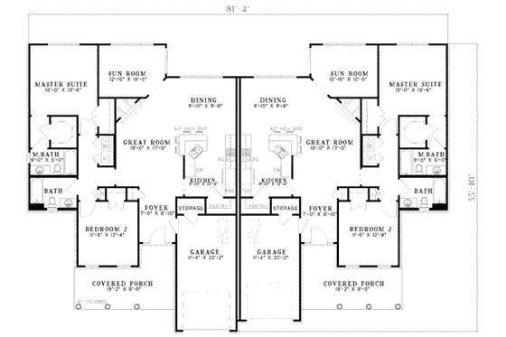 Floor Plan - Main Floor for Traditional House Plan #17-549 - 2 bed, 2 bath