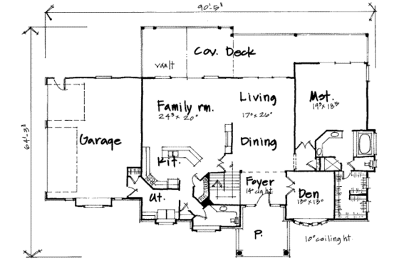 Floor Plan - Main Floor for Mediterranean House Plan #308-231 - 5 bed, 3.5 bath