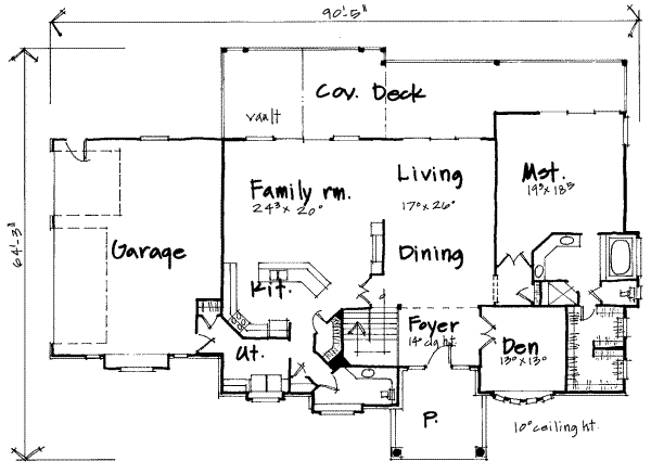 Mediterranean Floor Plan - Main Floor Plan #308-231