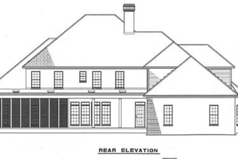 Dream House Plan - Exterior - Rear Elevation for European House Plan #17-222 - 5 bed, 4.5 bath