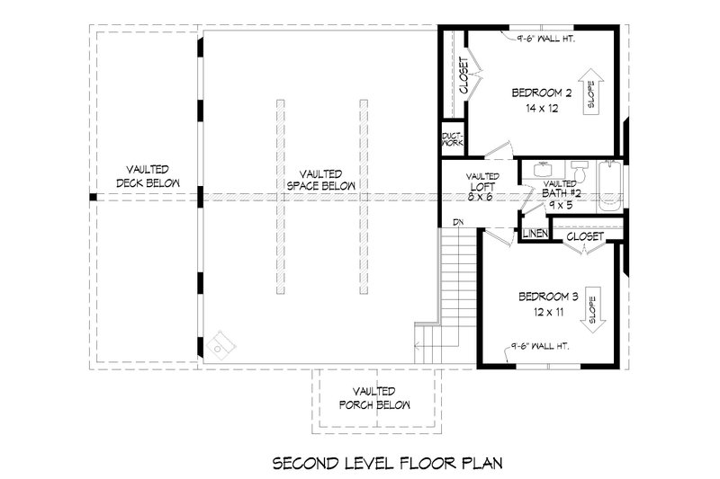 House Blueprint - Floor Plan - Upper Floor for Southern House Plan #932-842 - 4 bed, 3 bath