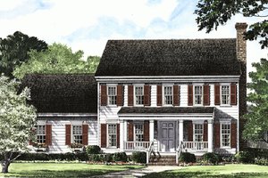 Colonial Exterior - Front Elevation Plan #137-183