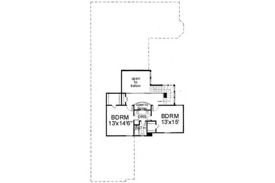 Floor Plan - Upper Floor for European House Plan #141-157 - 3 bed, 2.5 bath