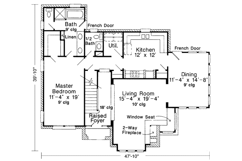 Home Plan - Floor Plan - Main Floor for European House Plan #410-169 - 3 bed, 2.5 bath