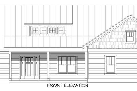 Exterior - Front Elevation 3 for Southern House Plan #932-949 - 3 bed, 2 bath