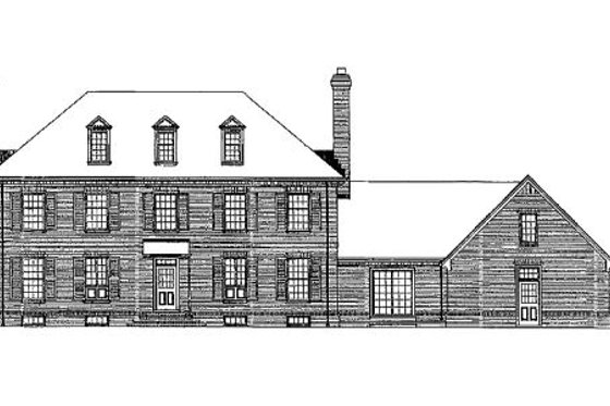 Exterior - Rear Elevation for Colonial House Plan #72-331 - 3 bed, 3 bath