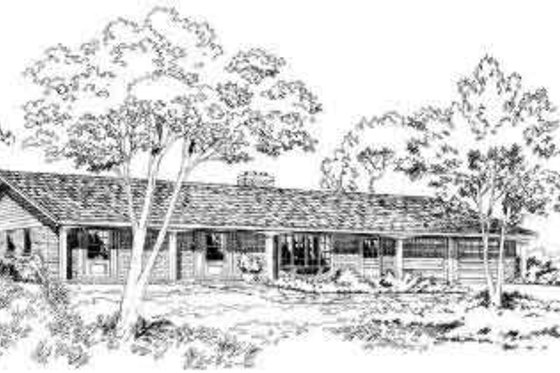 Exterior - Front Elevation for Ranch House Plan #312-490 - 4 bed, 2 bath