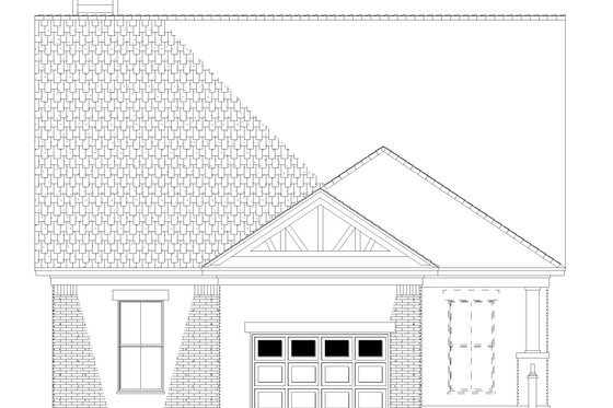 Exterior - Rear Elevation for Bungalow House Plan #17-2470 - 3 bed, 2 bath
