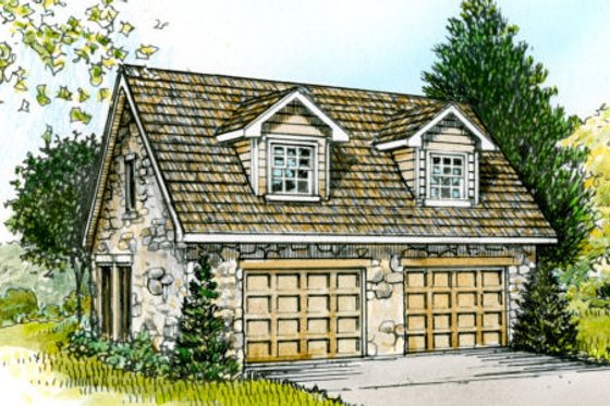 Exterior - Front Elevation for Country House Plan #140-105, 1.5 bath