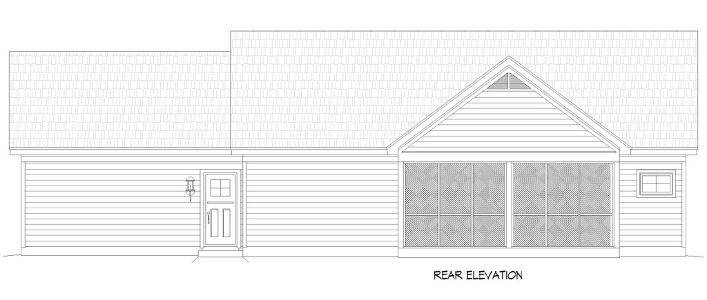 Exterior - Rear Elevation for Country House Plan #932-1447 - 2 bed, 2 bath