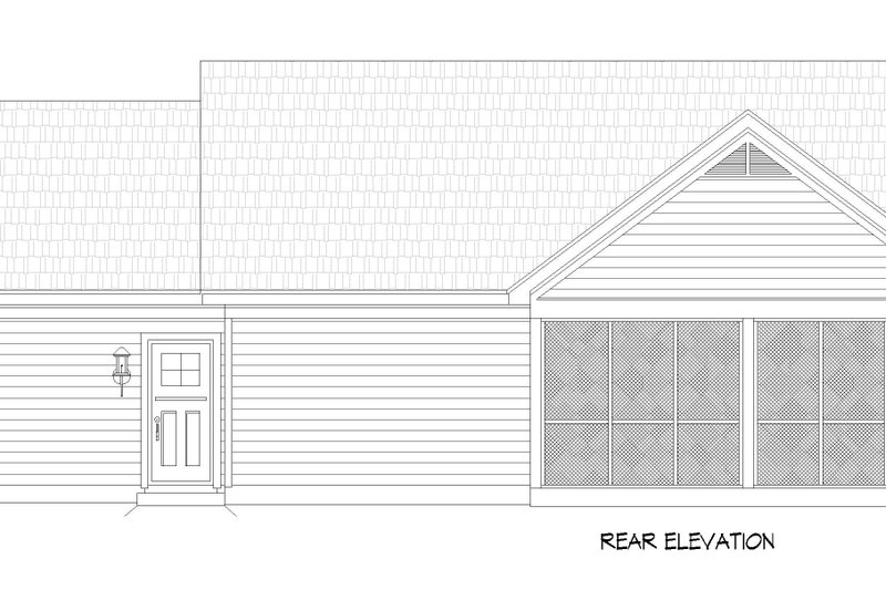 Home Plan - Exterior - Rear Elevation for Country House Plan #932-1447 - 2 bed, 2 bath