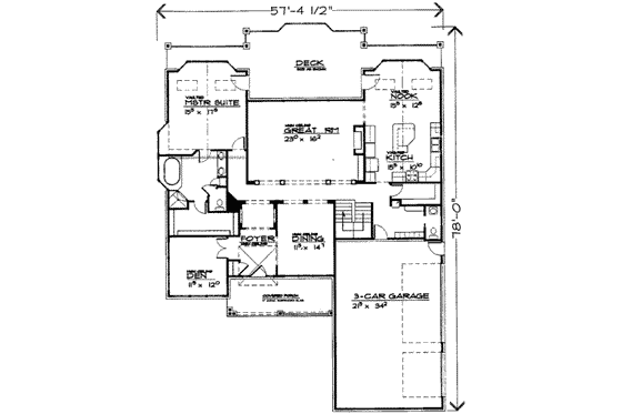 Floor Plan - Main Floor for Traditional House Plan #308-122 - 7 bed, 3.5 bath