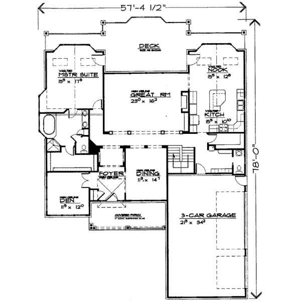Traditional Floor Plan - Main Floor Plan #308-122