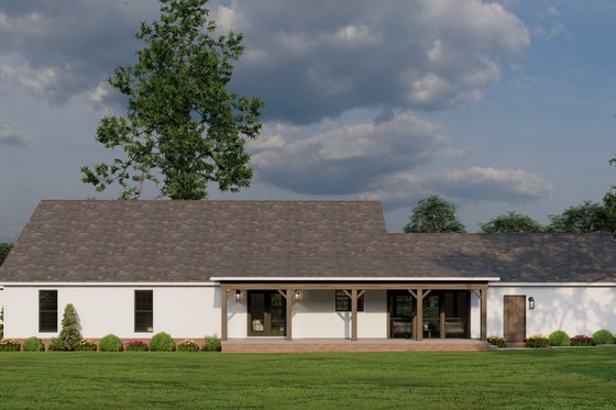 Exterior - Rear Elevation for Farmhouse House Plan #923-363 - 4 bed, 2 bath