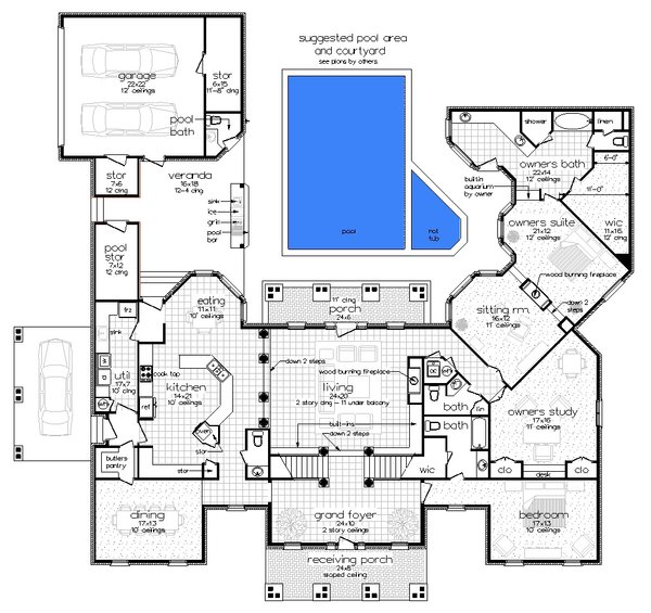 Farmhouse Floor Plan - Main Floor Plan #45-629