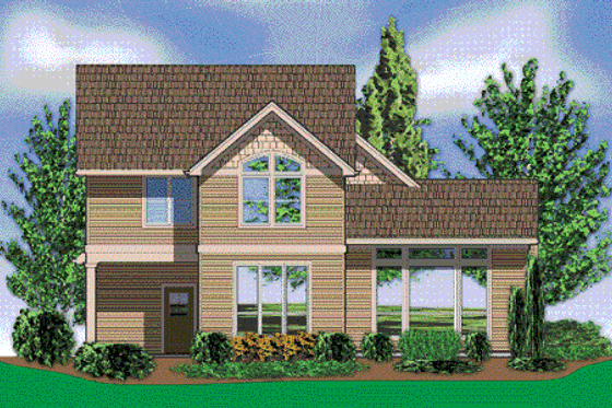 Exterior - Rear Elevation for Traditional House Plan #48-395 - 3 bed, 2.5 bath