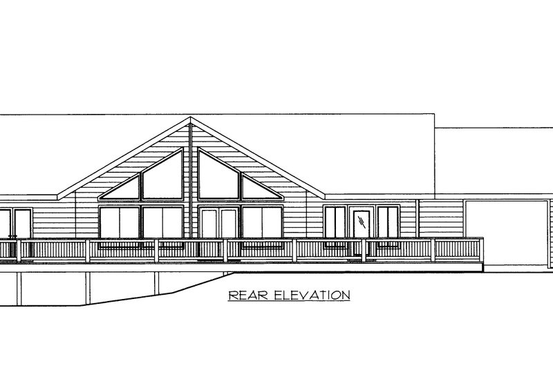 Home Plan - Exterior - Rear Elevation for Ranch House Plan #117-1105 - 2 bed, 2 bath