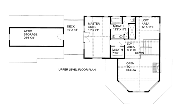 Cabin Floor Plan - Upper Floor Plan #117-793
