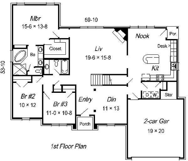 European Floor Plan - Main Floor Plan #329-253