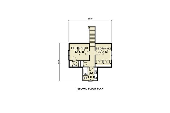 Floor Plan - Upper Floor for Cottage House Plan #1070-174 - 3 bed, 2.5 bath