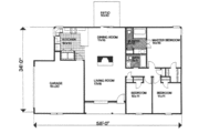 Ranch Style House Plan - 3 Beds 2 Baths 1377 Sq/Ft Plan #30-129 