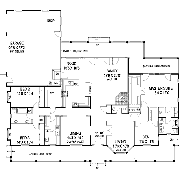 Home Plan - Traditional Floor Plan - Main Floor Plan #60-649