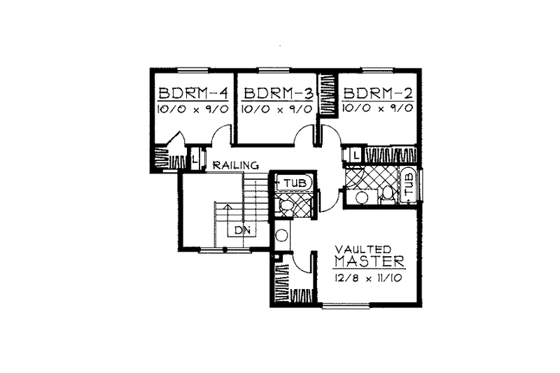 House Plan Design - Floor Plan - Upper Floor for Traditional House Plan #92-214 - 4 bed, 2.5 bath