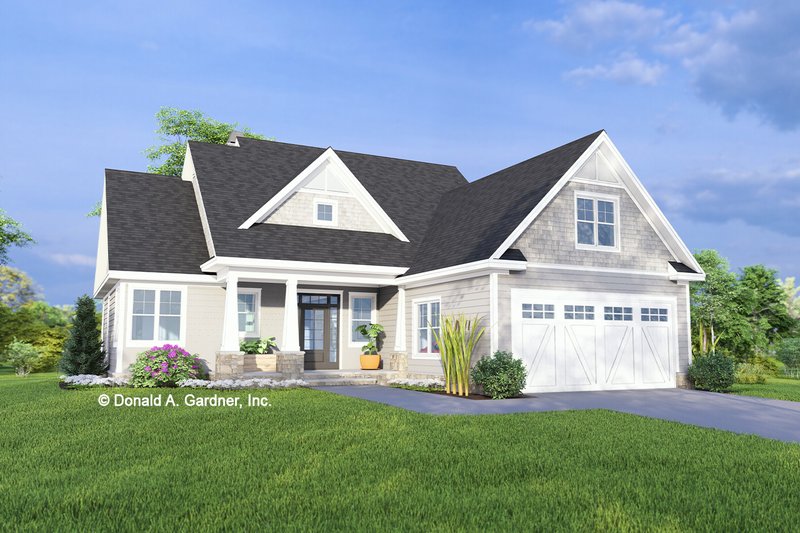 House Blueprint - Cottage Exterior - Front Elevation Plan #929-1182
