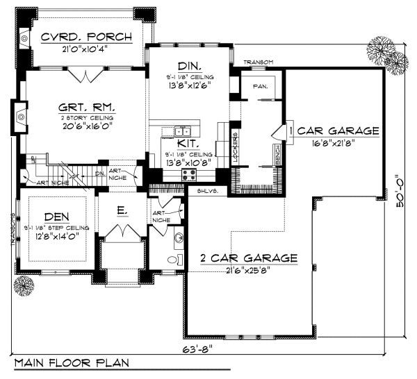 House Design - European Floor Plan - Main Floor Plan #70-877