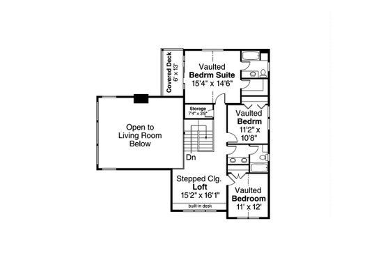 Floor Plan - Upper Floor for Craftsman House Plan #124-1328 - 4 bed, 3.5 bath