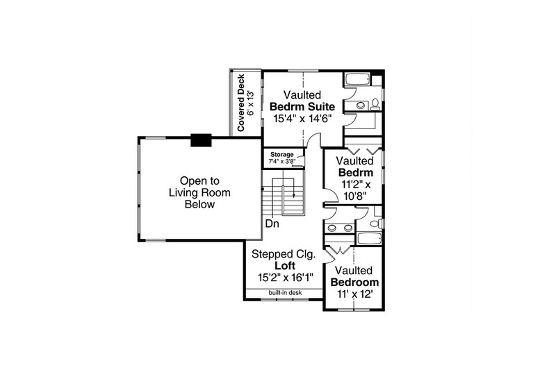 House Design - Floor Plan - Upper Floor for Craftsman House Plan #124-1328 - 4 bed, 3.5 bath