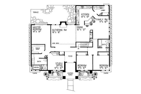 Floor Plan - Main Floor House Plan #72-313 - 3 bed, 2 bath