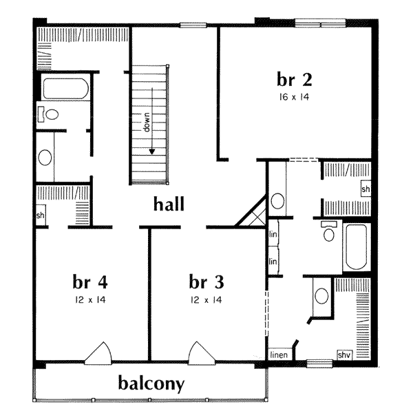 European Floor Plan - Upper Floor Plan #36-253