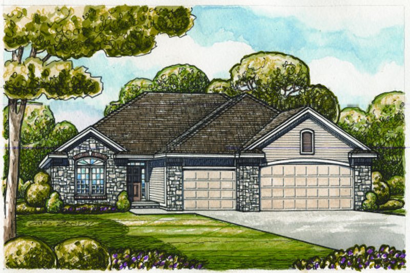 Architectural House Design - Traditional Exterior - Front Elevation Plan #20-2089