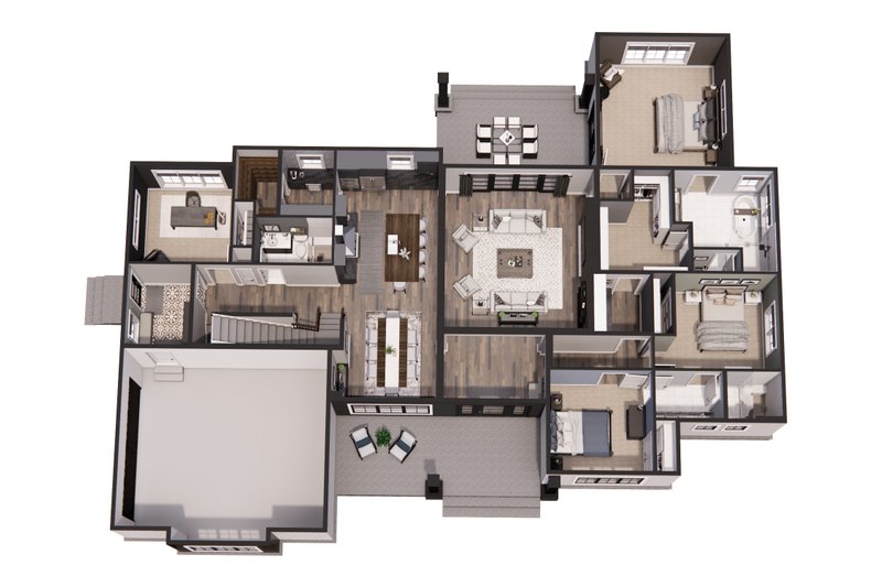 Dream House Plan - Floor Plan - Main Floor 1 for Farmhouse House Plan #51-1221 - 4 bed, 3 bath