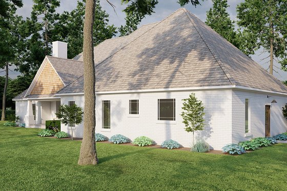 Exterior - Rear Elevation for European House Plan #923-17 - 4 bed, 4.5 bath