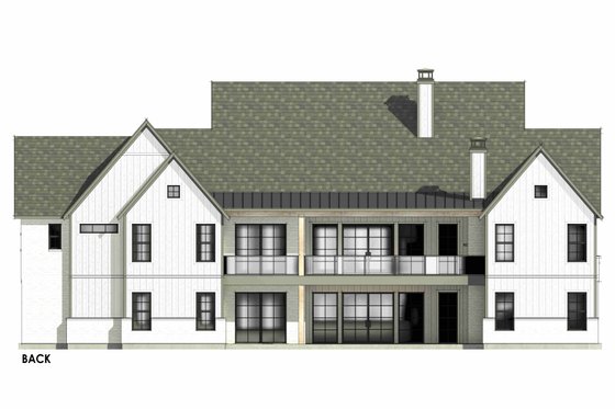 Exterior - Rear Elevation 2 for Farmhouse House Plan #1096-49 - 4 bed, 4.5 bath