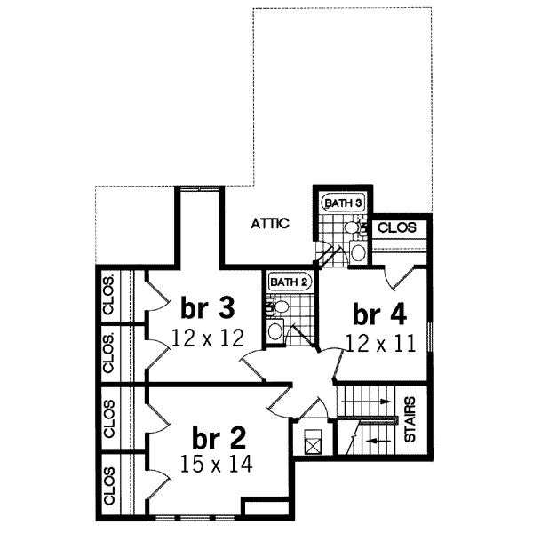 Architectural House Design - Beach Floor Plan - Upper Floor Plan #45-197