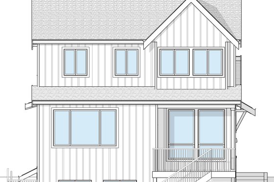 Exterior - Rear Elevation 3 for Farmhouse House Plan #1114-110 - 4 bed, 2.5 bath