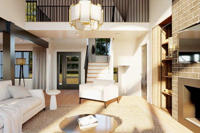 Dream House Plan - Interior - Family Room 3 for Modern House Plan #1064-454 - 3 bed, 2.5 bath