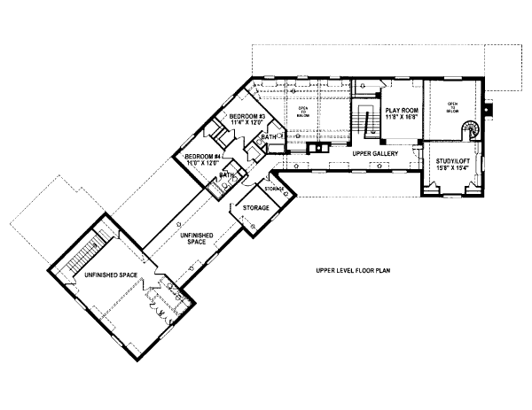 European Floor Plan - Upper Floor Plan #141-313