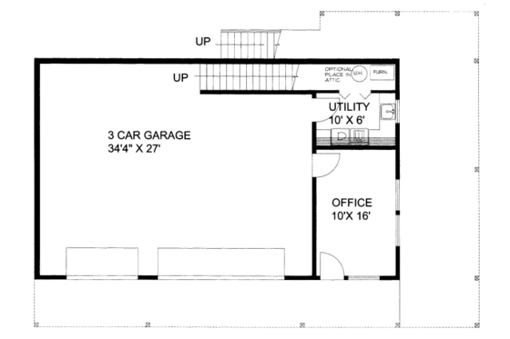 Floor Plan - Lower Floor for Log House Plan #117-679 - 3 bed, 2 bath